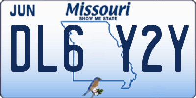 MO license plate DL6Y2Y