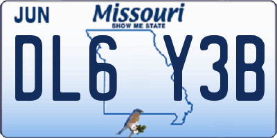 MO license plate DL6Y3B
