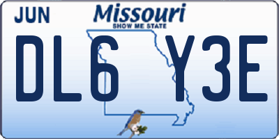 MO license plate DL6Y3E