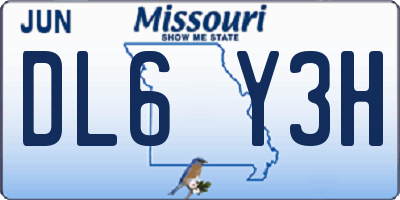 MO license plate DL6Y3H