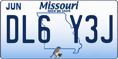 MO license plate DL6Y3J
