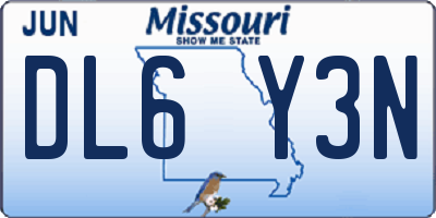 MO license plate DL6Y3N