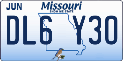 MO license plate DL6Y3O