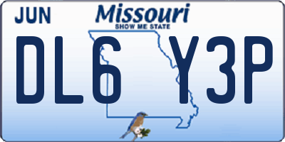 MO license plate DL6Y3P