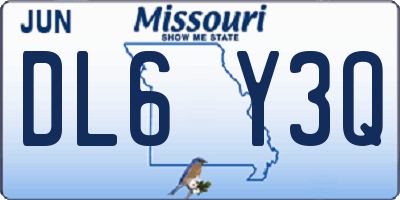 MO license plate DL6Y3Q