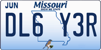 MO license plate DL6Y3R