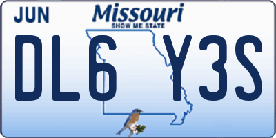MO license plate DL6Y3S