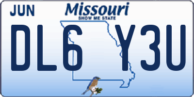 MO license plate DL6Y3U