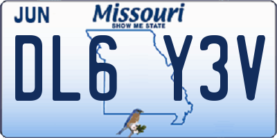 MO license plate DL6Y3V