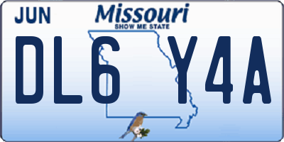 MO license plate DL6Y4A
