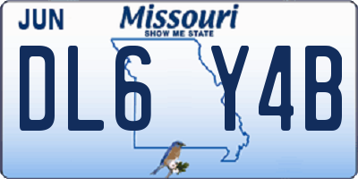 MO license plate DL6Y4B