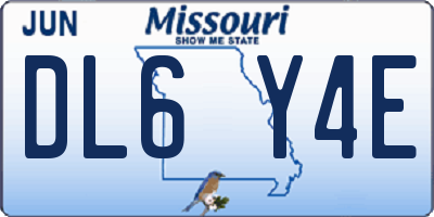 MO license plate DL6Y4E