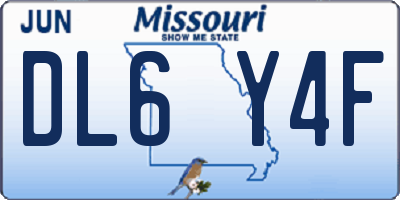 MO license plate DL6Y4F