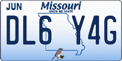 MO license plate DL6Y4G