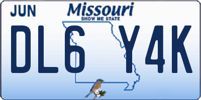 MO license plate DL6Y4K
