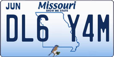MO license plate DL6Y4M