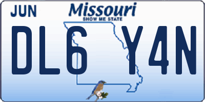 MO license plate DL6Y4N