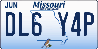 MO license plate DL6Y4P