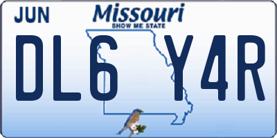 MO license plate DL6Y4R