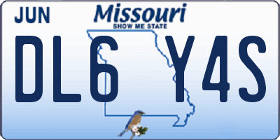 MO license plate DL6Y4S