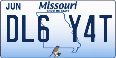 MO license plate DL6Y4T