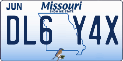 MO license plate DL6Y4X