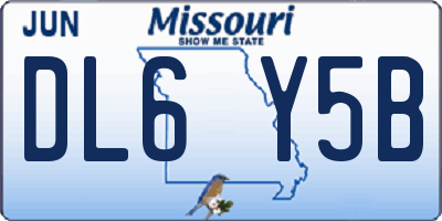 MO license plate DL6Y5B