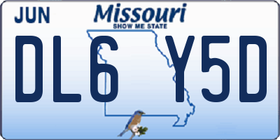 MO license plate DL6Y5D
