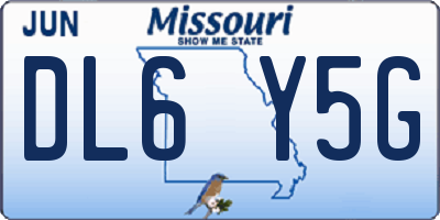 MO license plate DL6Y5G