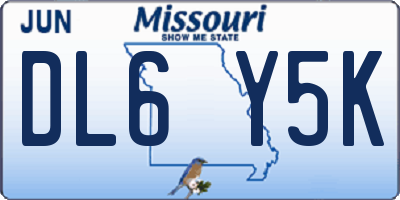 MO license plate DL6Y5K