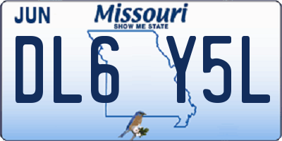 MO license plate DL6Y5L