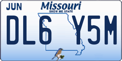 MO license plate DL6Y5M