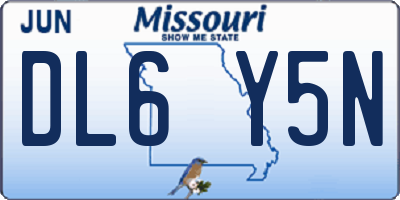 MO license plate DL6Y5N