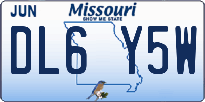 MO license plate DL6Y5W