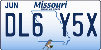MO license plate DL6Y5X