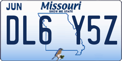 MO license plate DL6Y5Z