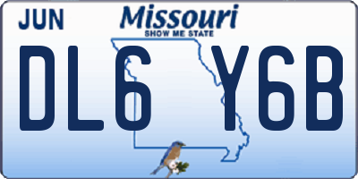 MO license plate DL6Y6B