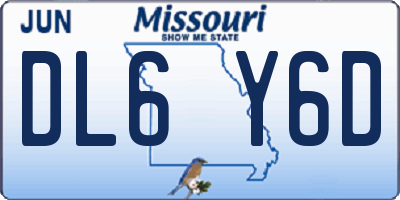 MO license plate DL6Y6D
