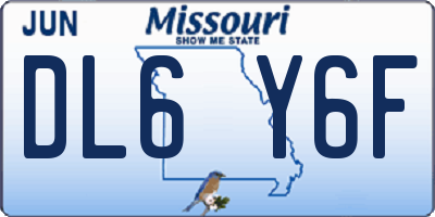 MO license plate DL6Y6F