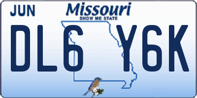 MO license plate DL6Y6K