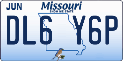 MO license plate DL6Y6P