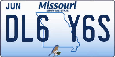 MO license plate DL6Y6S