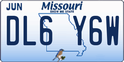 MO license plate DL6Y6W