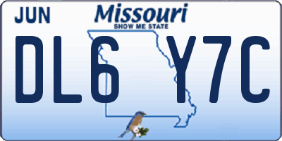 MO license plate DL6Y7C