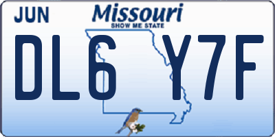 MO license plate DL6Y7F