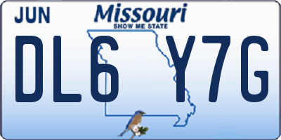 MO license plate DL6Y7G