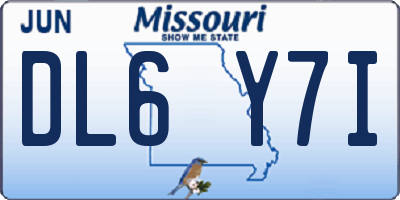 MO license plate DL6Y7I