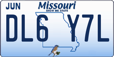 MO license plate DL6Y7L