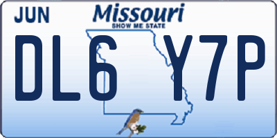 MO license plate DL6Y7P