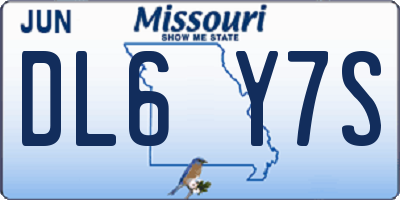 MO license plate DL6Y7S